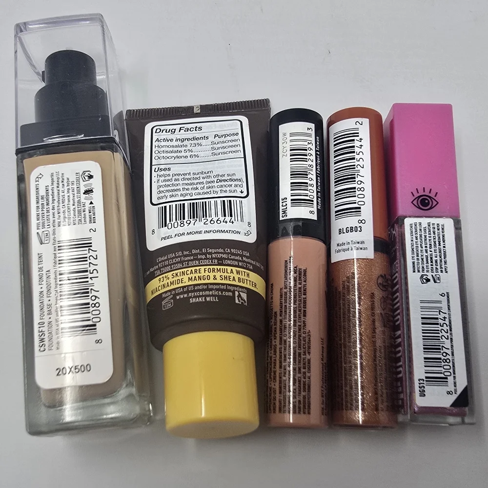 NYX Professional Makeup 5-Piece Bundle - Foundation, Tint, Lip & Eye